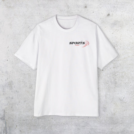 Sports White Oversized Tee, Sports Synergy T-shirt, Simple Black T-shirt
