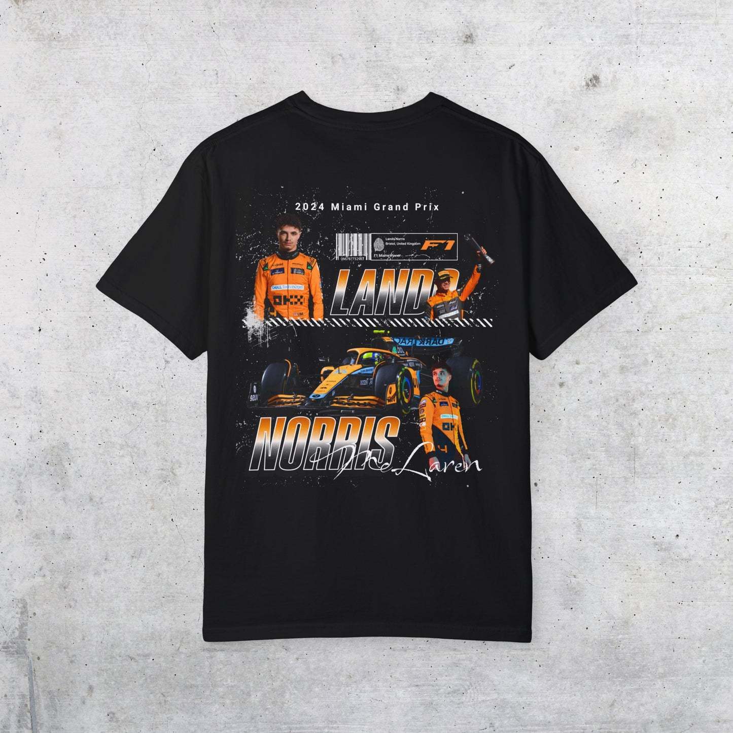 Lando Norris Black Graphic tee, LANDO NORRIS and Mclaren F1 Racing Car Miami Grand Prix SHIRT, Formula One Vibes Print Short Sleeve Car Guy Shirt for Gift