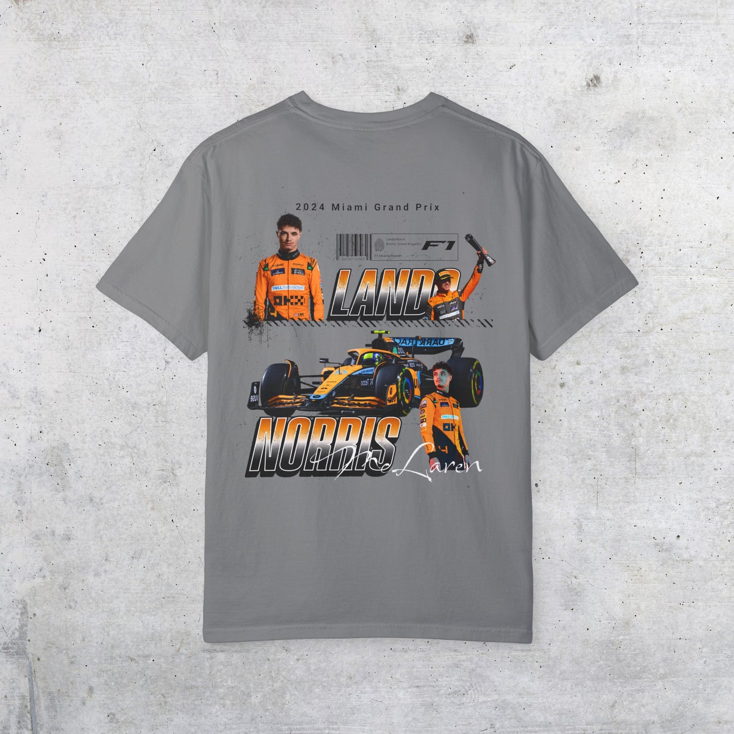 Lando Norris Gray Graphic tee,Lando Norris Black Graphic tee, LANDO NORRIS and Mclaren F1 Racing Car Miami Grand Prix SHIRT, Formula One Vibes Print Short Sleeve Car Guy Shirt for Gift